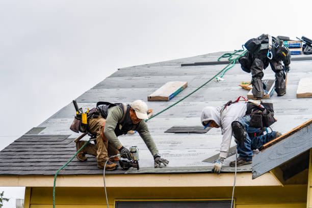 Professional Roofing technician working in Reading, MI